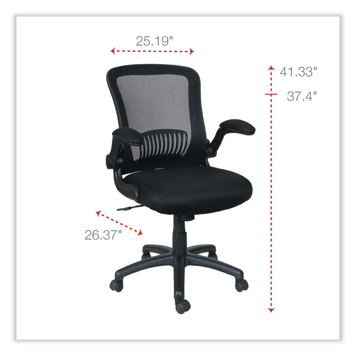 Alera EB-E Series Swivel/Tilt Mid-Back Mesh Chair, Supports Up to 275 lb, 18.11" to 22.04" Seat Height, Black