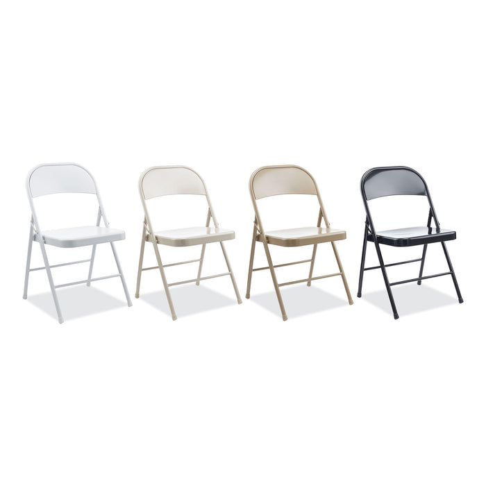 Armless Steel Folding Chair, Supports Up to 275 lb, Tan Seat, Tan Back, Tan Base, 4/Carton