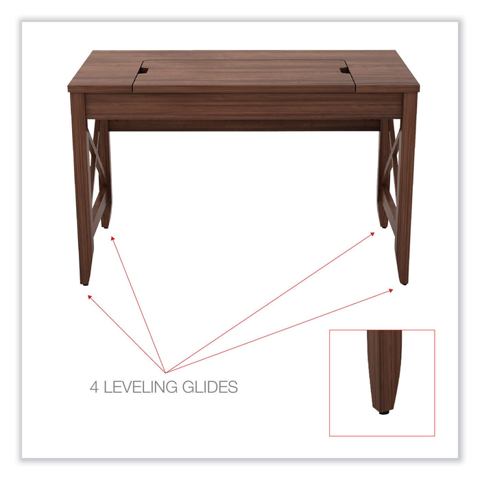 Sit-to-Stand Table Desk, 47.25" x 23.63" x 29.5" to 43.75", Modern Walnut