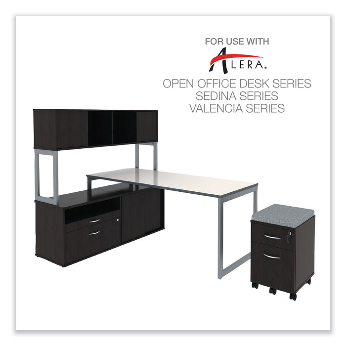 Alera Open Office Desk Series Low File Cabinet Credenza, 2-Drawer: Pencil/File,Legal/Letter,1 Shelf,Espresso,29.5x19.13x22.88