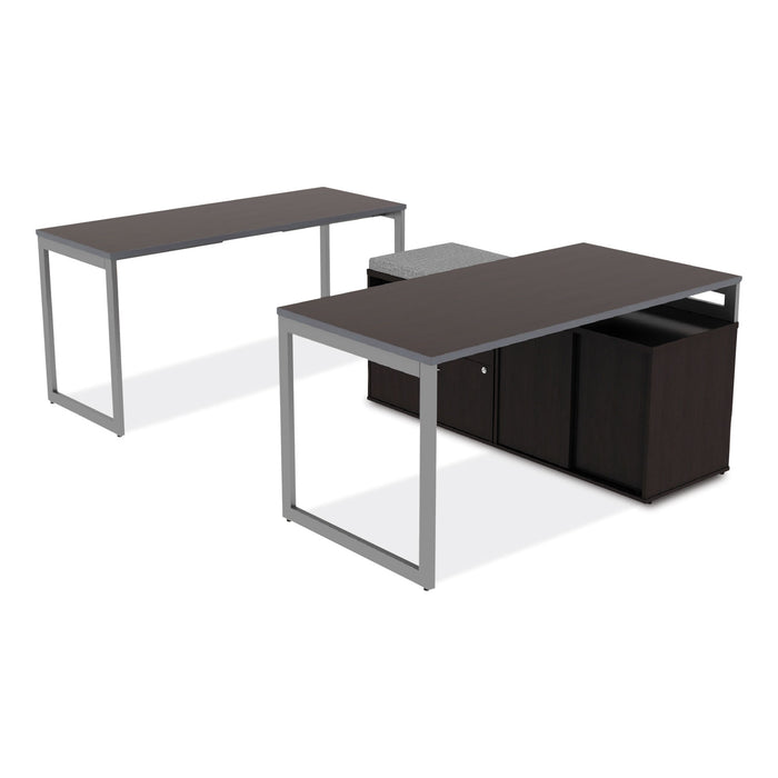 Alera Open Office Desk Series Low File Cabinet Credenza, 2-Drawer: Pencil/File,Legal/Letter,1 Shelf,Espresso,29.5x19.13x22.88