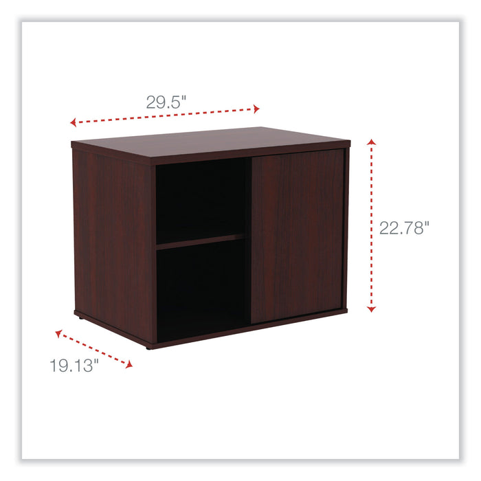 Alera Open Office Low Storage Cab Cred, 29.5w x 19.13d x 22.78h, Mahogany