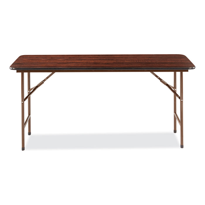 Wood Folding Table, Rectangular, 59.88w x 17.75d x 29.13h, Mahogany