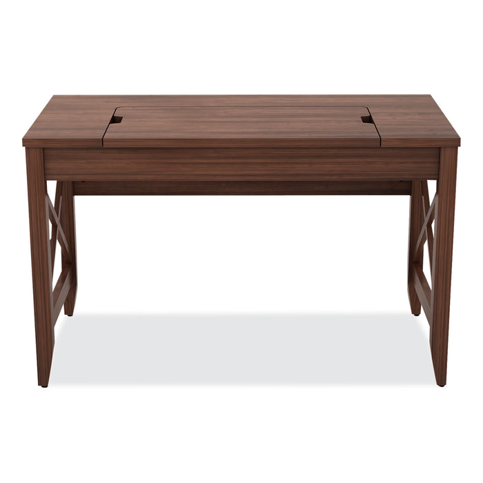 Sit-to-Stand Table Desk, 47.25" x 23.63" x 29.5" to 43.75", Modern Walnut