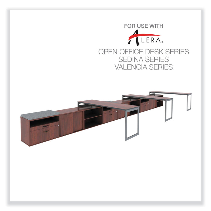 Alera Open Office Desk Series Low File Cabinet Credenza, 2-Drawer: Pencil/File, Legal/Letter, 1 Shelf,Cherry,29.5x19.13x22.88