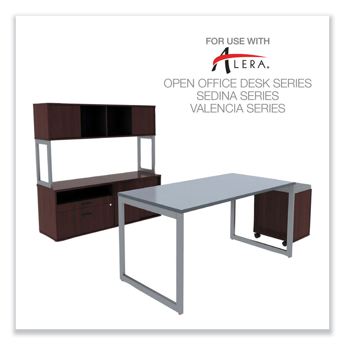 Alera Open Office Desk Series Low File Cabinet Credenza, 2-Drawer: Pencil/File,Legal/Letter,1 Shelf,Mahogany,29.5x19.13x22.88