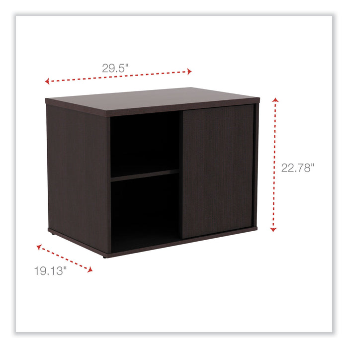 Alera Open Office Low Storage Cab Cred, 29.5w x 19.13d x 22.78h, Espresso