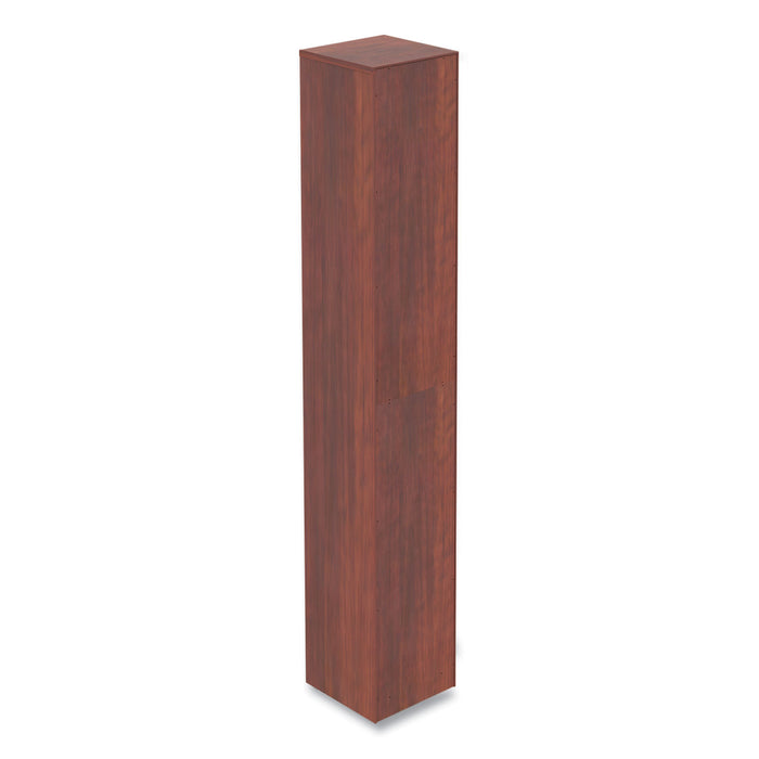 Alera Valencia Series Narrow Profile Bookcase, Six-Shelf, 11.81w x 11.81d x 71.73h, Medium Cherry