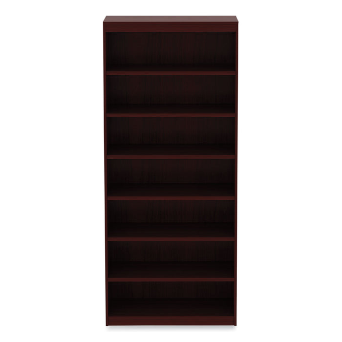 Alera Valencia Series Square Corner Bookcase, Seven-Shelf, 35.63w x 11.81d x 83.86h, Mahogany