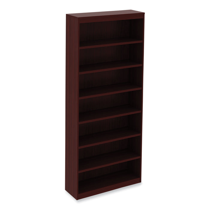 Alera Valencia Series Square Corner Bookcase, Seven-Shelf, 35.63w x 11.81d x 83.86h, Mahogany