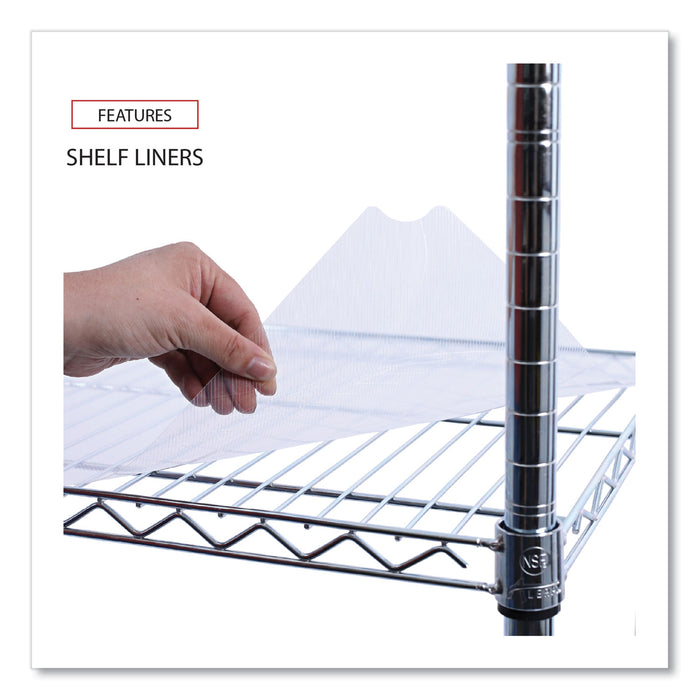 5-Shelf Wire Shelving Kit with Casters and Shelf Liners, 36w x 18d x 72h, Silver