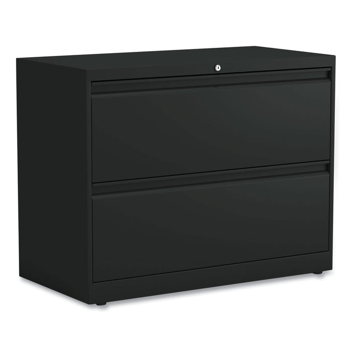 Lateral File, 2 Legal/Letter-Size File Drawers, Black, 36" x 18.63" x 28"