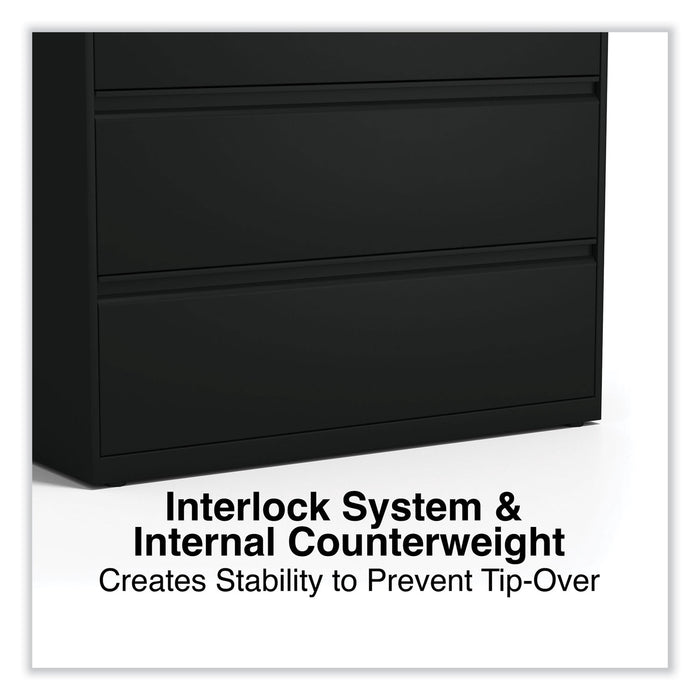 Lateral File, 2 Legal/Letter-Size File Drawers, Black, 36" x 18.63" x 28"