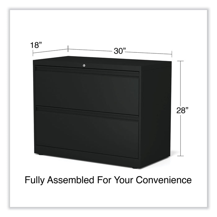 Lateral File, 2 Legal/Letter-Size File Drawers, Black, 36" x 18.63" x 28"