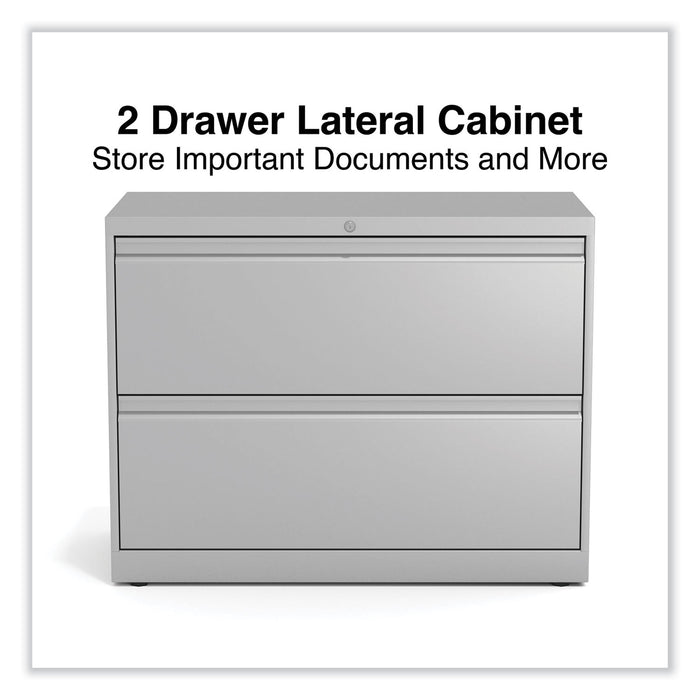 Lateral File, 2 Legal/Letter-Size File Drawers, Light Gray, 30" x 18.63" x 28"