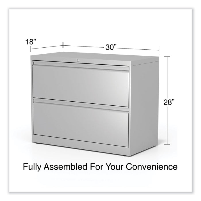 Lateral File, 2 Legal/Letter-Size File Drawers, Light Gray, 30" x 18.63" x 28"