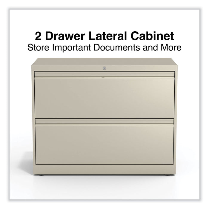 Lateral File, 2 Legal/Letter-Size File Drawers, Putty, 36" x 18.63" x 28"