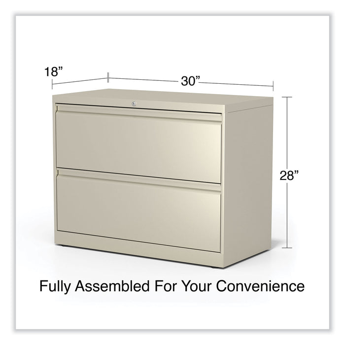 Lateral File, 2 Legal/Letter-Size File Drawers, Putty, 36" x 18.63" x 28"