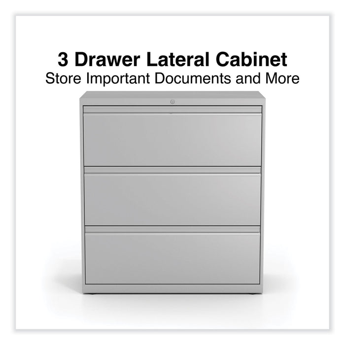 Lateral File, 3 Legal/Letter/A4/A5-Size File Drawers, Light Gray, 36" x 18.63" x 40.25"