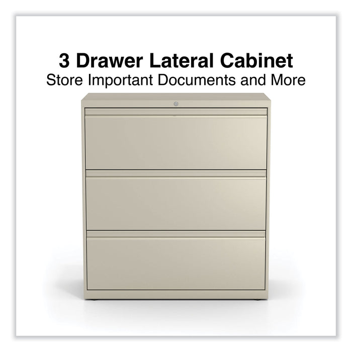 Lateral File, 3 Legal/Letter/A4/A5-Size File Drawers, Putty, 36" x 18.63" x 40.25"