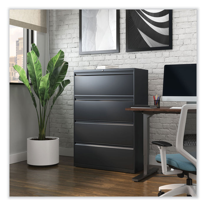 Lateral File, 4 Legal/Letter-Size File Drawers, Black, 36" x 18.63" x 52.5"