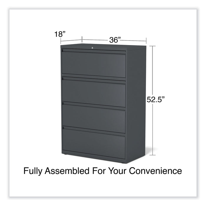 Lateral File, 4 Legal/Letter/A4/A5-Size File Drawers, Charcoal, 36" x 18.63" x 52.5"