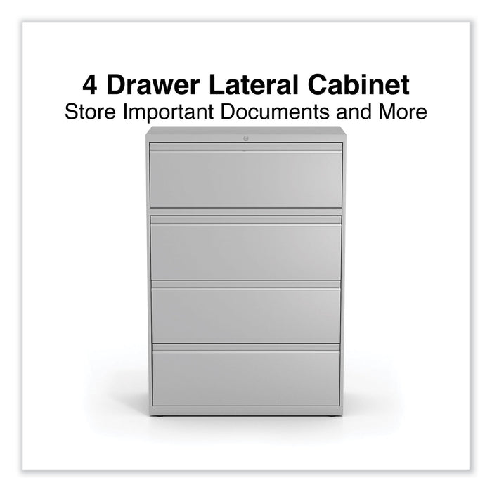 Lateral File, 4 Legal/Letter-Size File Drawers, Light Gray, 36" x 18.63" x 52.5"