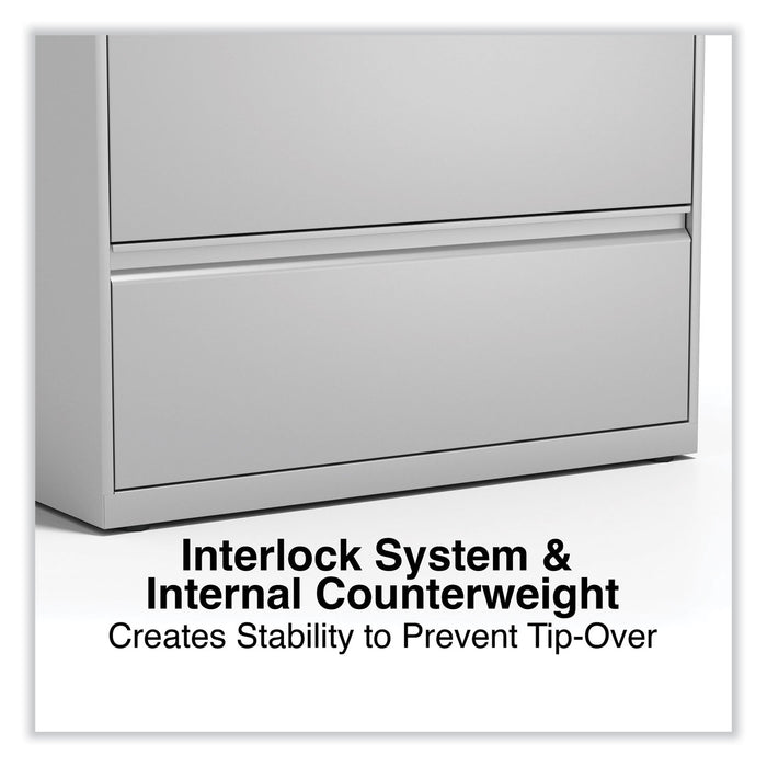 Lateral File, 4 Legal/Letter-Size File Drawers, Light Gray, 36" x 18.63" x 52.5"