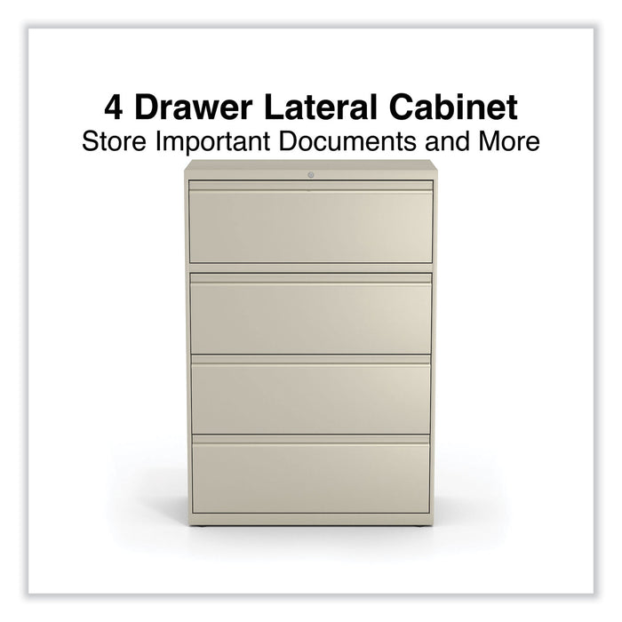 Lateral File, 4 Legal/Letter-Size File Drawers, Putty, 36" x 18.63" x 52.5"