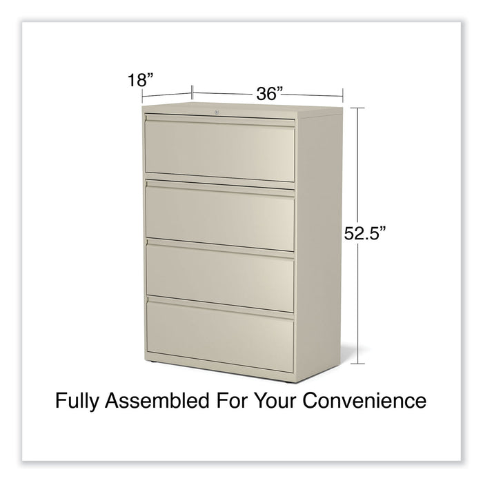 Lateral File, 4 Legal/Letter-Size File Drawers, Putty, 36" x 18.63" x 52.5"