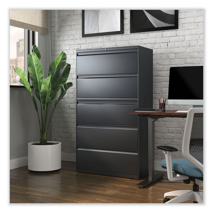 Lateral File, 5 Legal/Letter/A4/A5-Size File Drawers, Charcoal, 36" x 18.63" x 67.63"