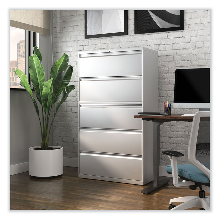 Lateral File, 5 Legal/Letter/A4/A5-Size File Drawers, Light Gray, 36" x 18.63" x 67.63"