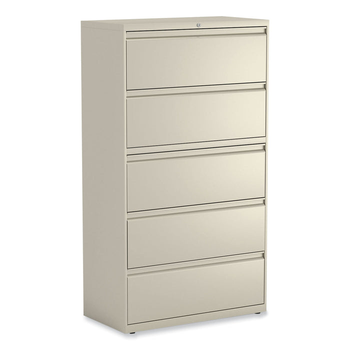 Lateral File, 5 Legal/Letter/A4/A5-Size File Drawers, Putty, 36" x 18.63" x 67.63"