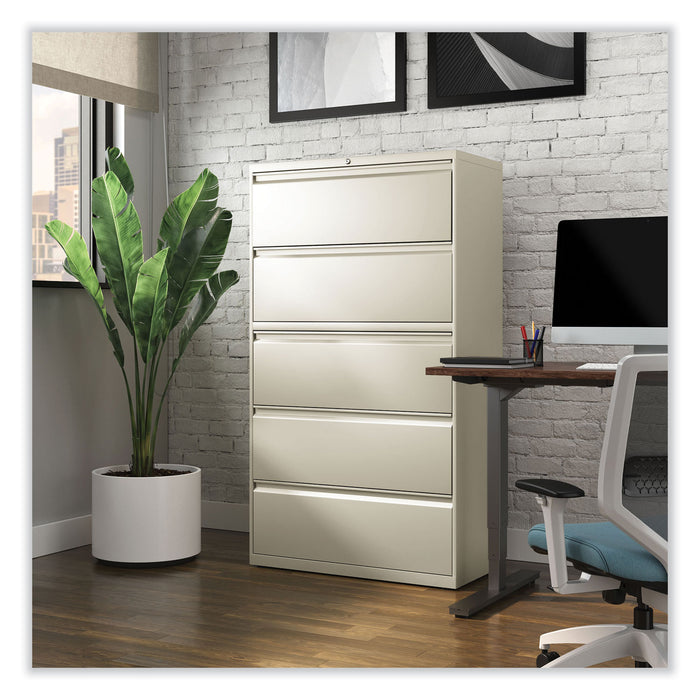 Lateral File, 5 Legal/Letter/A4/A5-Size File Drawers, Putty, 36" x 18.63" x 67.63"