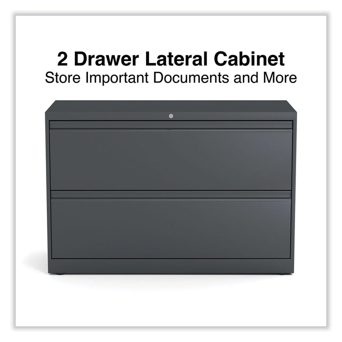 Lateral File, 2 Legal/Letter-Size File Drawers, Charcoal, 42" x 18.63" x 28"