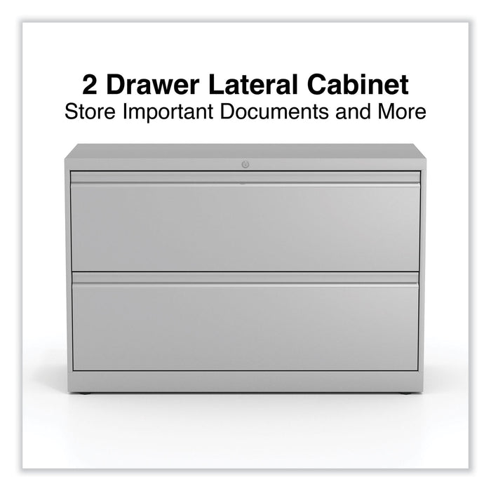 Lateral File, 2 Legal/Letter-Size File Drawers, Light Gray, 42" x 18.63" x 28"