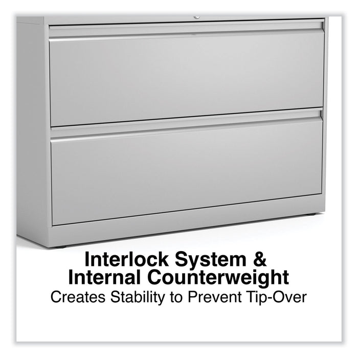 Lateral File, 2 Legal/Letter-Size File Drawers, Light Gray, 42" x 18.63" x 28"