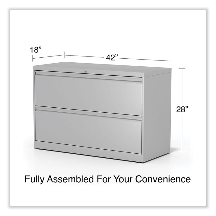 Lateral File, 2 Legal/Letter-Size File Drawers, Light Gray, 42" x 18.63" x 28"