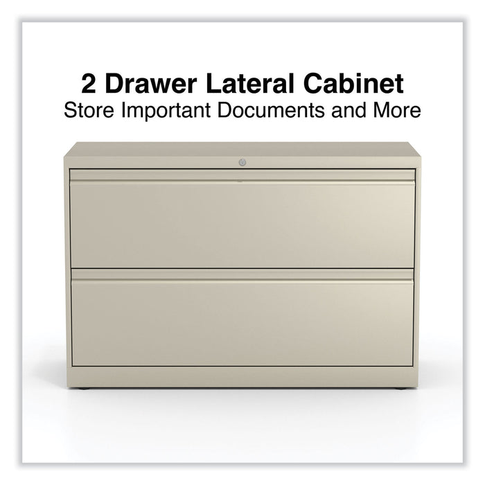 Lateral File, 2 Legal/Letter-Size File Drawers, Putty, 42" x 18.63" x 28"