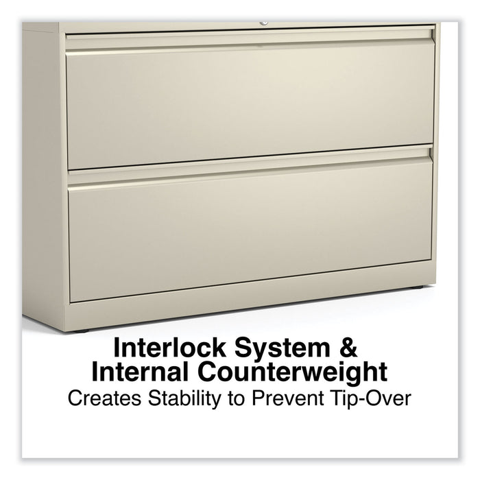 Lateral File, 2 Legal/Letter-Size File Drawers, Putty, 42" x 18.63" x 28"