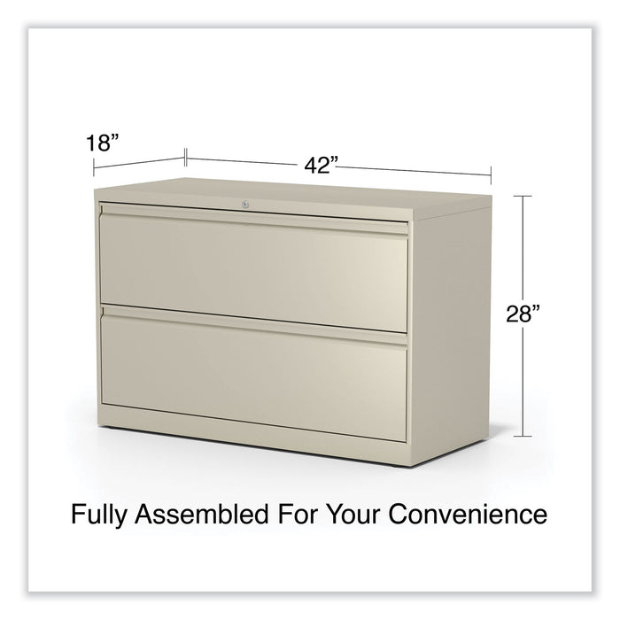 Lateral File, 2 Legal/Letter-Size File Drawers, Putty, 42" x 18.63" x 28"