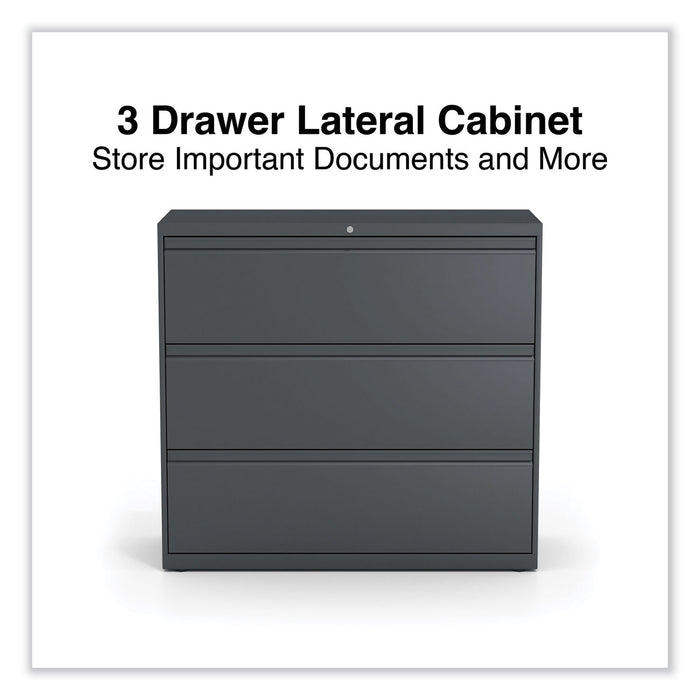 Lateral File, 3 Legal/Letter/A4/A5-Size File Drawers, Charcoal, 42" x 18.63" x 40.25"