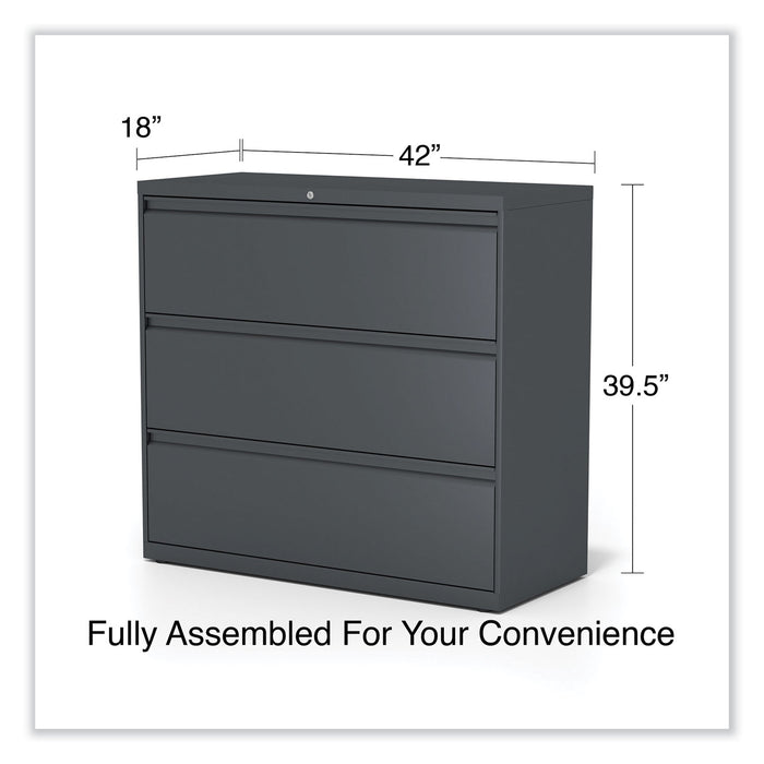 Lateral File, 3 Legal/Letter/A4/A5-Size File Drawers, Charcoal, 42" x 18.63" x 40.25"