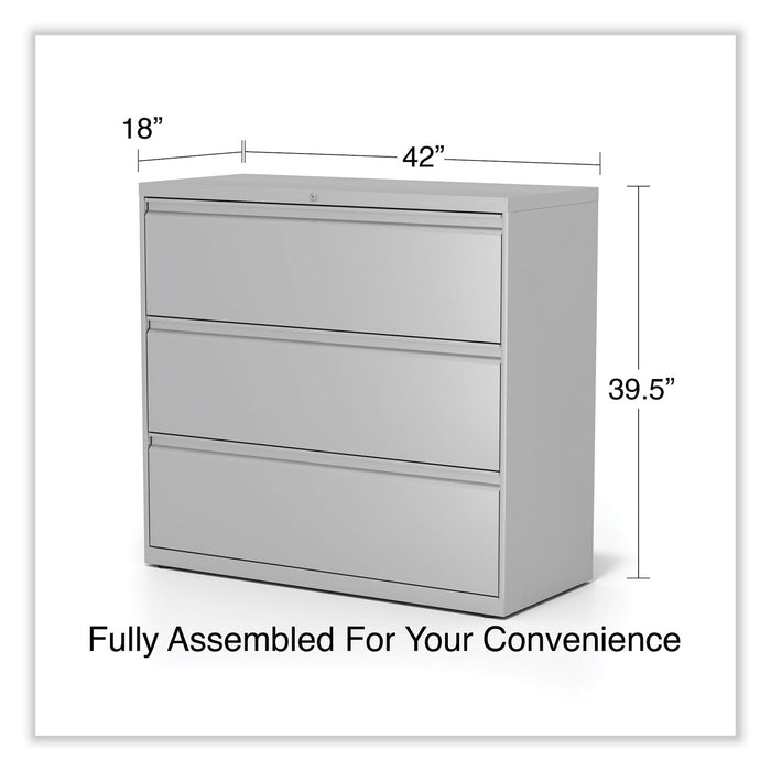 Lateral File, 3 Legal/Letter/A4/A5-Size File Drawers, Light Gray, 42" x 18.63" x 40.25"