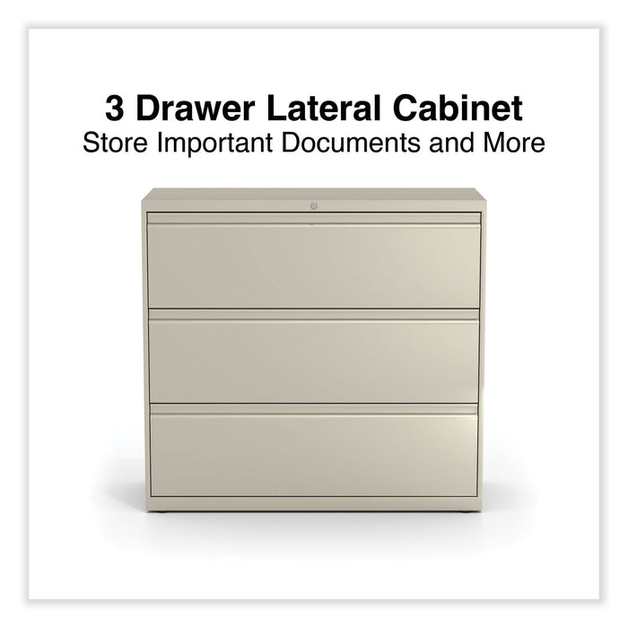 Lateral File, 3 Legal/Letter/A4/A5-Size File Drawers, Putty, 42" x 18.63" x 40.25"