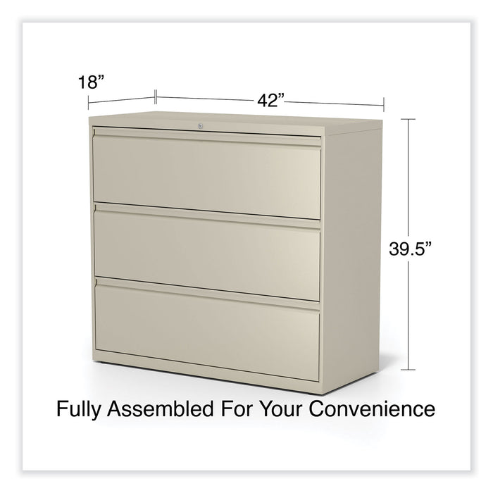 Lateral File, 3 Legal/Letter/A4/A5-Size File Drawers, Putty, 42" x 18.63" x 40.25"