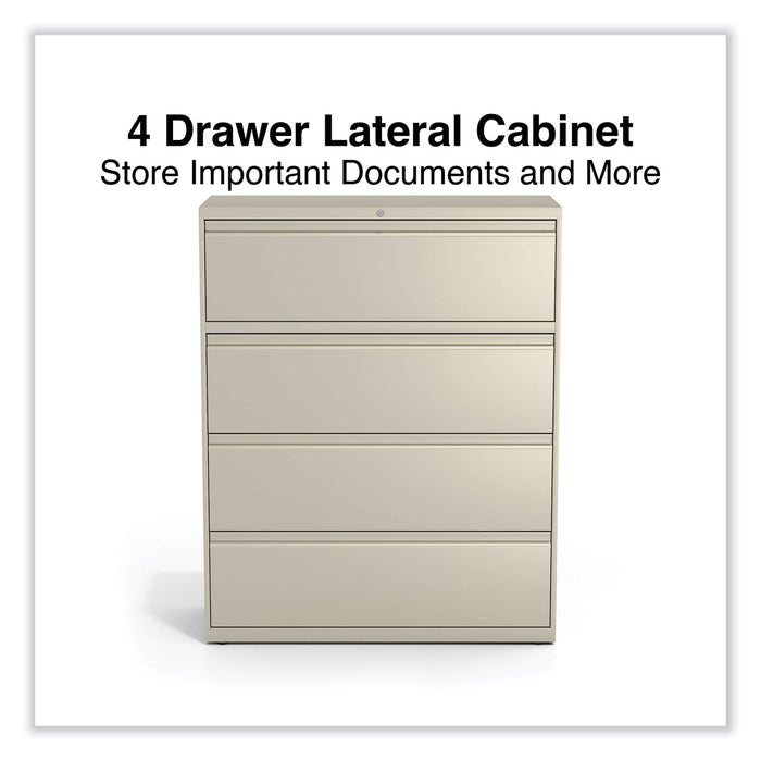 Lateral File, 4 Legal/Letter-Size File Drawers, Putty, 42" x 18.63" x 52.5"