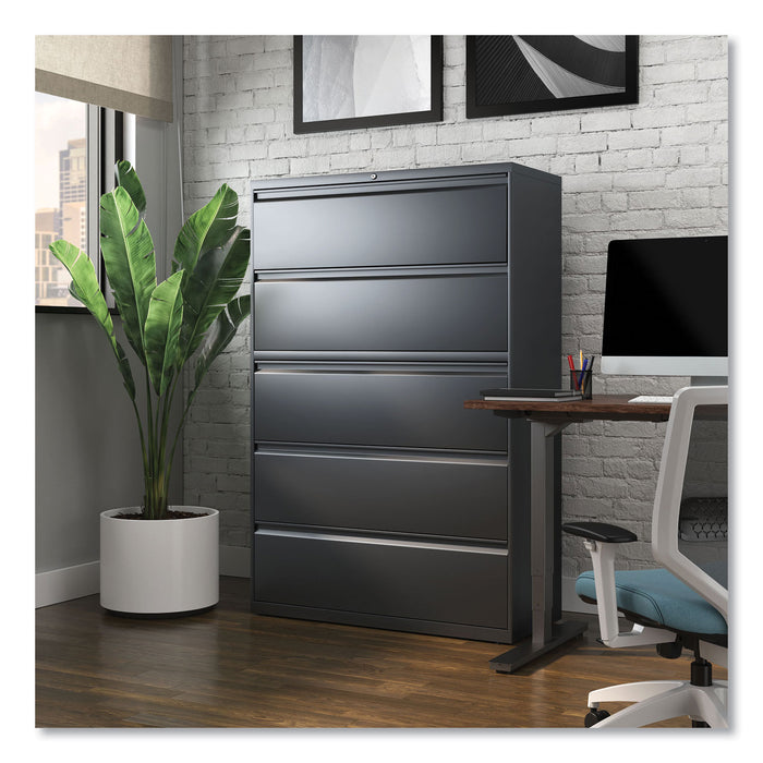 Lateral File, 5 Legal/Letter/A4/A5-Size File Drawers, Charcoal, 42" x 18.63" x 67.63"