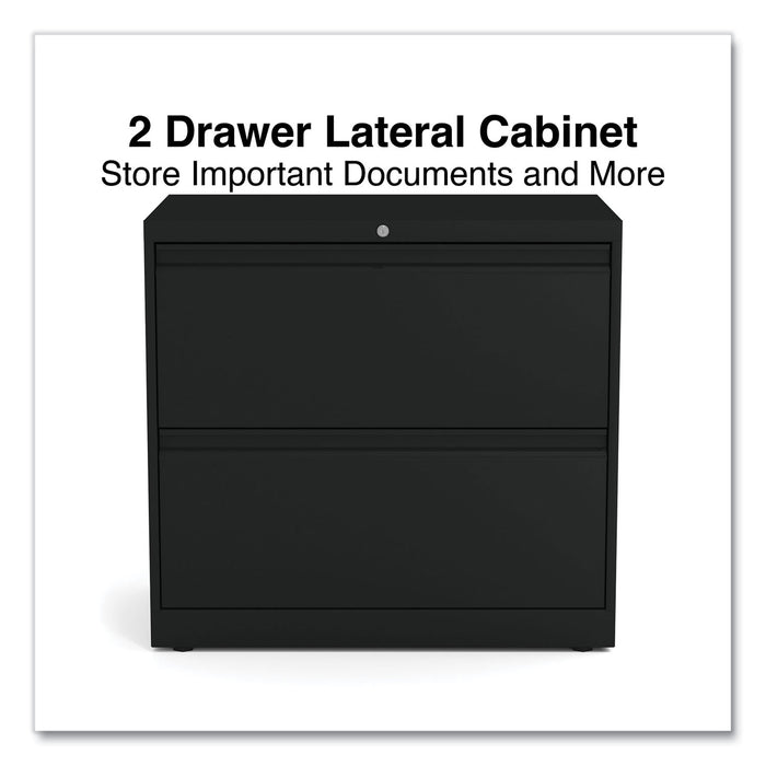 Lateral File, 2 Legal/Letter-Size File Drawers, Black, 30" x 18.63" x 28"