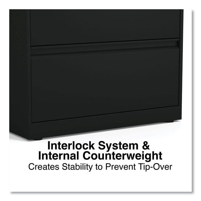 Lateral File, 2 Legal/Letter-Size File Drawers, Black, 30" x 18.63" x 28"